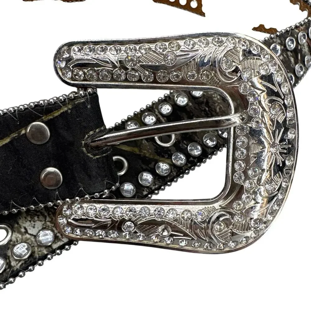 Blazin Roxx Camo Leather Western Rhinestone Embellishments Belt Women XL 40